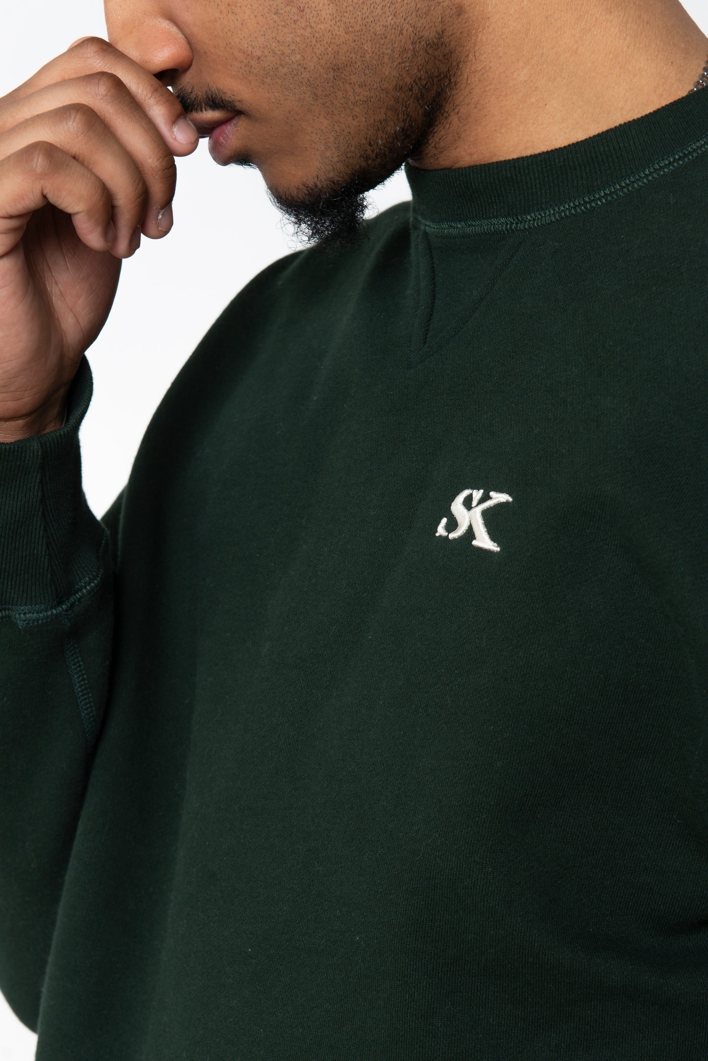 SK Core Fleece Crewneck - Forest Green