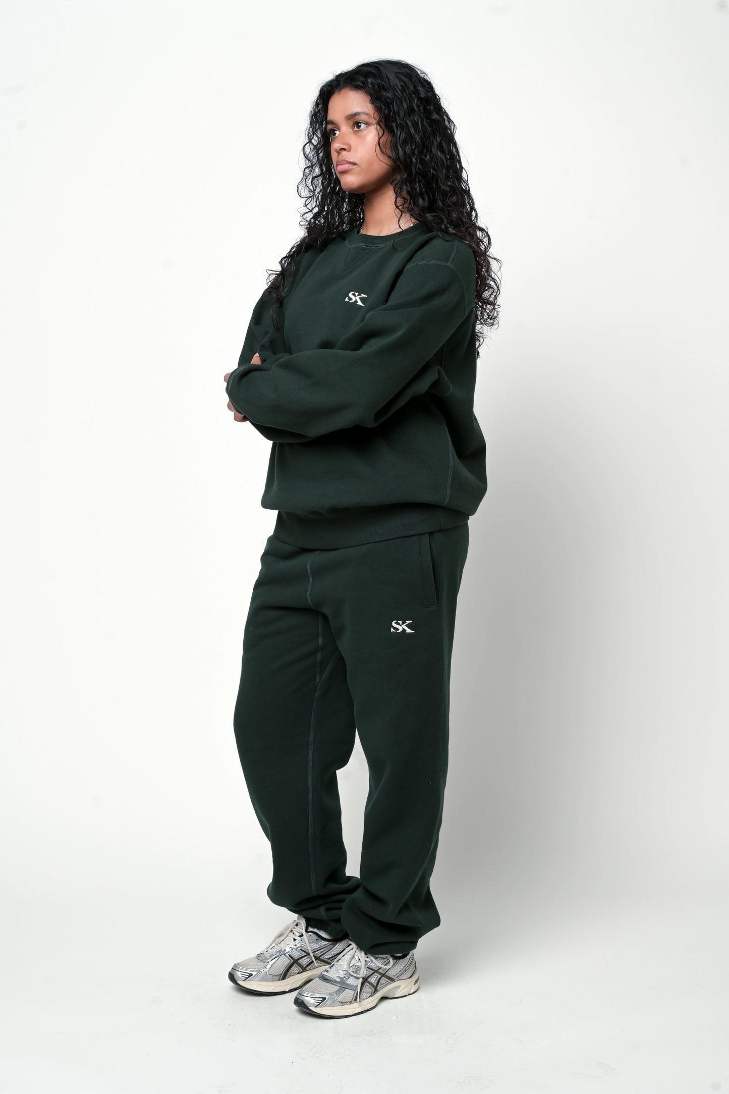 SK Core Fleece Crewneck - Forest Green